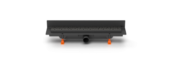 Душевой лоток 35 см Creto Quadro CRE-350 QB-P с решеткой, черный