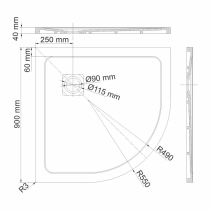 Dinkel 58T01 Душевой поддон Wasserkraft Dinkel 58T01 Душевой поддон Wasserkraft