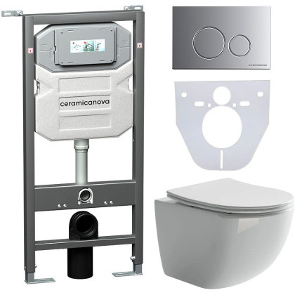 Сет 4 в 1 Инсталляция с кнопкой+унитаз+шумоизоляция