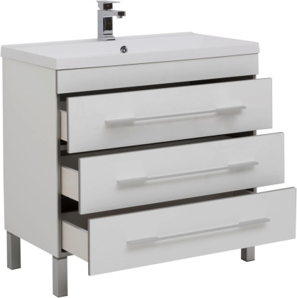 Тумба под раковину Aquanet Верона 90 белый (напольная 3 ящика) Тумба под раковину Aquanet Верона 90 белый (напольная 3 ящика)