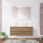 Тумба с раковиной на две чаши подвесная BelBagno KRAFT 120 Rovere Tabacco , раковина белая Тумба с раковиной на две чаши подвесная BelBagno KRAFT 120 Rovere Tabacco , раковина белая