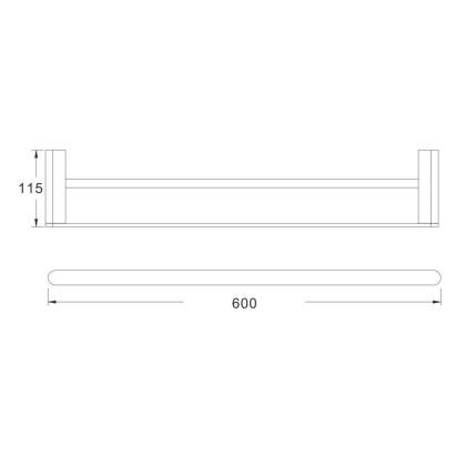 Полотенцедержатель трубчатый 2-ой, RG1727H Rose, Черный