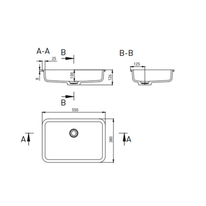 Раковина Salini MAREA 09 1802209MRF S-Stone в цвете по RAL, полувстраиваемая, матовая