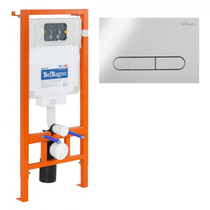 Комплект 2 в 1 Система инсталляции для унитазов BelBagno BB002-80  с кнопкой смыва BB012-MR-NERO.M Комплект 2 в 1 Система инсталляции для унитазов BelBagno BB002-80  с кнопкой смыва BB012-MR-NERO.M