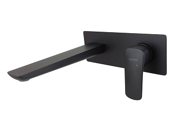 Смеситель для раковины настенный AQUATEK (внешняя и скрытая часть), матовый черный AQ1013MB ВЕГА 