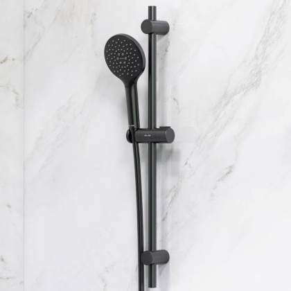 F0180022 Like,  душ.комплект: ручн.душ 3 ф-ции d 120 мм, штанга 700, шланг 1 750 мм, Черный, шт.