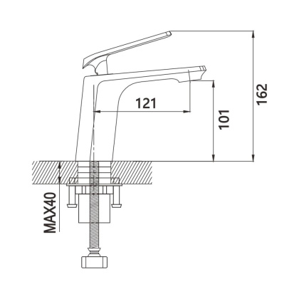 Смеситель для раковины латунь, хром S8001 Смеситель для раковины латунь, хром S8001