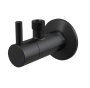 Угловой вентиль с фильтром 1/2"×3/8", черный-мат