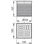 Горло сливного трапа, решетка 105x105 мм нержавеющая сталь Горло сливного трапа, решетка 105x105 мм нержавеющая сталь
