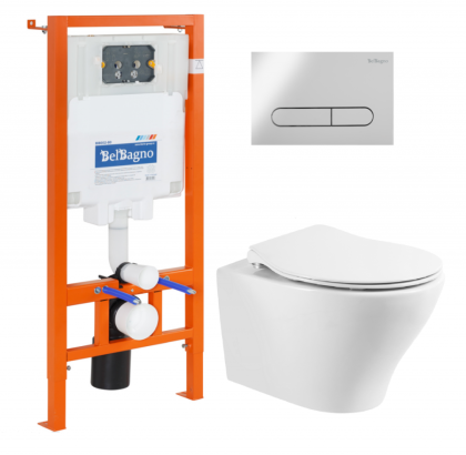 Комплект 4 в 1 Унитаз подвесной BelBagno ACQUA BB340CHR + Система инсталляции для унитазов BelBagno BB002-80 4 в 1 с кнопкой смыва BB005-PR-CHROME Комплект 4 в 1 Унитаз подвесной BelBagno ACQUA BB340CHR + Система инсталляции для унитазов BelBagno BB002-80 4 в 1 с кнопкой смыва BB005-PR-CHROME