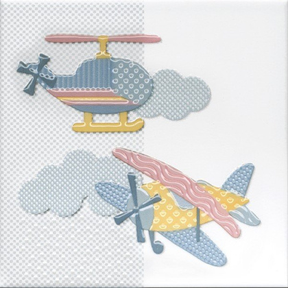 Керамический декор VT\A376\5009 Бон Вояж голубой (20см*20см*6,9мм) (10шт/0,4м2) Вертолет, шт