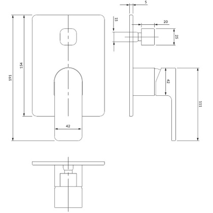 Смеситель для душа скрытого монтажа OMNIRES BARETTI BA7835CR (хром) Смеситель для душа скрытого монтажа OMNIRES BARETTI BA7835CR (хром)