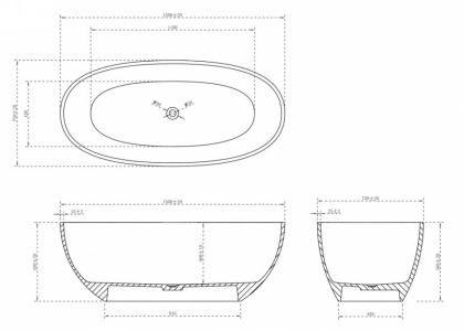 Прозрачная ванна ABBER Kristall AT9701Opal-1.5 коричневая