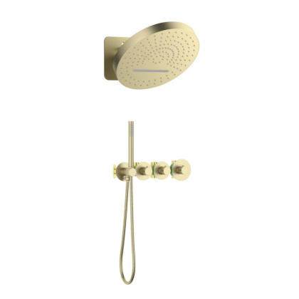 Душевая система Timo Saona SX-2329/17SM скрытого монтажа, термостат, золото матовое