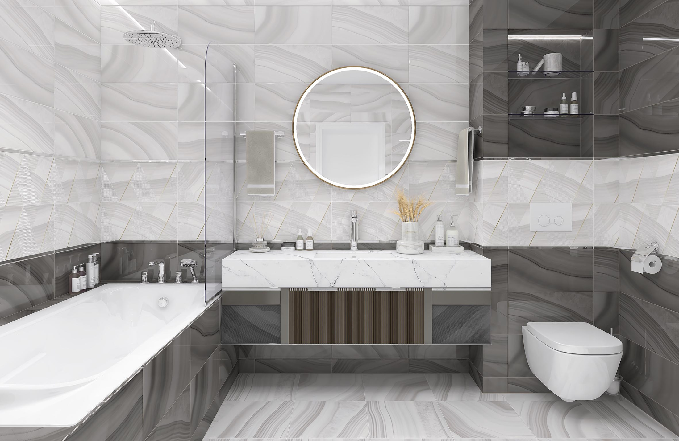 Плитка настенная 34075 Space коричневый 25*50 (12шт/1,5м2),м2