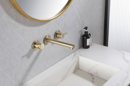 Смеситель для раковины Abber Emotion AF88121G золото матовое