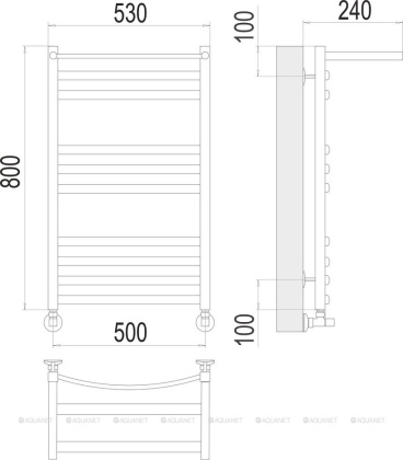 Полотенцесушитель Terminus Енисей с/п П10 500х800 Полотенцесушитель Terminus Енисей с/п П10 500х800