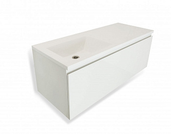 Тумба подвесная под умывальник Dallas Luxe 1000х482 левосторонняя 1 ящик (ШхГхВ) 992х476х430