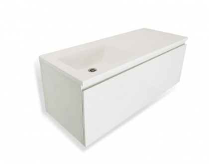 Тумба подвесная под умывальник Dallas Luxe 1100х482 правосторонняя 1 ящик (ШхГхВ) 1092х476х430