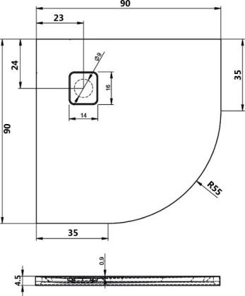 Акриловый душевой поддон Riho Basel 451 90x90 белый R55 + сифон DC980050000000S Акриловый душевой поддон Riho Basel 451 90x90 белый R55 + сифон DC980050000000S