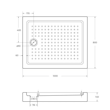 Акриловый поддон CEZARES TRAY-A-AH-90/80-15-W Акриловый поддон CEZARES TRAY-A-AH-90/80-15-W