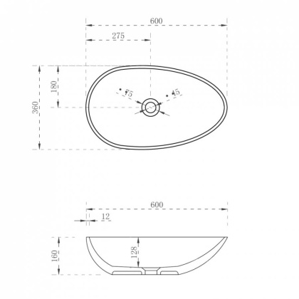 Раковина накладная прозрачная ABBER Kristall AT2811Amber желтая