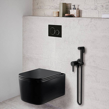 Гигиенический душ VHFW-101MB из латуни в комплекте со смесителем, черный