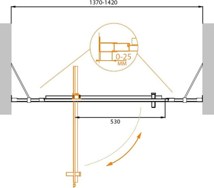 MOLVENO-BA-12-70+40-C-Cr-IV Душевая дверь MOLVENO-BA-12-70+40-C-Cr-IV Душевая дверь