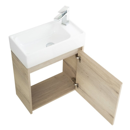 Тумба с раковиной подвесная BelBagno KRAFT MINI 50 Pino Pasadena правосторонняя, раковина белая Тумба с раковиной подвесная BelBagno KRAFT MINI 50 Pino Pasadena правосторонняя, раковина белая