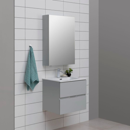 Тумба с раковиной Aquanet Алвита New 60 2 ящика, серый Тумба с раковиной Aquanet Алвита New 60 2 ящика, серый