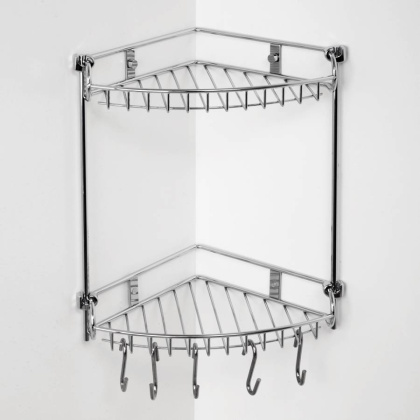 Полка металлическая двойная, 30,2х39,2х22 см, хром, K-1222