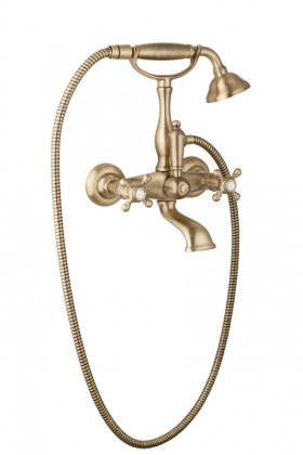 GOLF-VD-02-M Смеситель для ванны с ручным душем бронза, ручки бронза