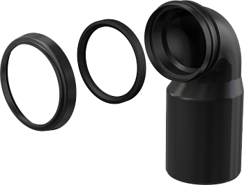 Колено стока, комплект DN90/110