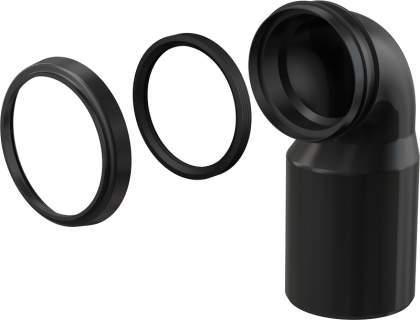 Колено стока, комплект DN90/110