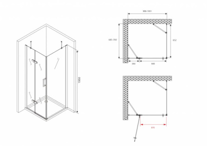 Душевой уголок ABBER Zart AG08100-S71