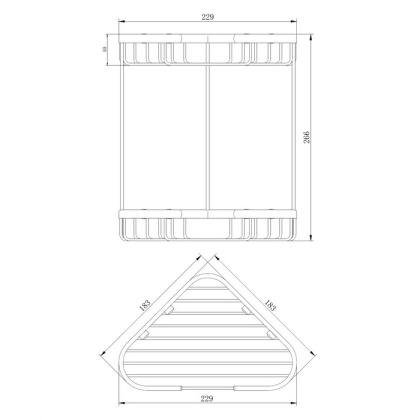 Полка-корзинка для душа угловая двойная 18,3х18,3 см OMNIRES UN3515ACR (хром) Полка-корзинка для душа угловая двойная 18,3х18,3 см OMNIRES UN3515ACR (хром)