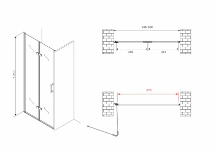 Душевая дверь ABBER Zart AG08080P