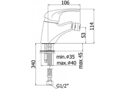 Смеситель для биде Paffoni Nettuno Due ND131CR Смеситель для биде Paffoni Nettuno Due ND131CR