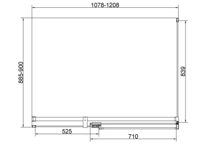 Душевой уголок Экстенза (Extenza) VSR-4EX101190CLGM, 1000/1100*900, вороненая сталь, стекло прозрачное