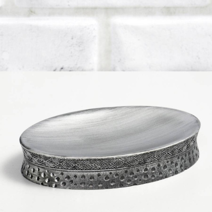 Мыльница Salm, 13,6х2,4х9,6 см, цвет серебро, K-7629