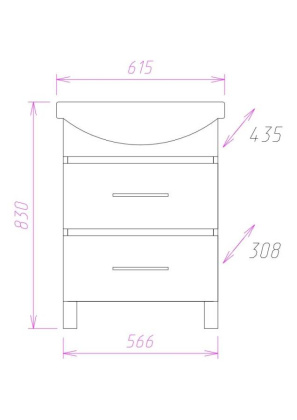 Тумба Onika Дельта 60 напольная, ясень шимо (ум. Грация 60)
