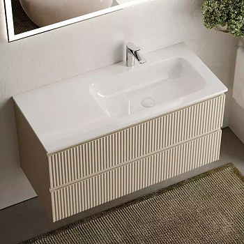 Тумба подвесная SANCOS Snob R правая 995х445х500, c двумя ящиками оснащенными доводчиками, Beige Soft , арт.SNR100RCE