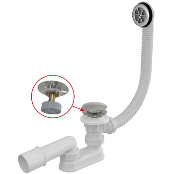 Сифон для ванны CLICK/CLACK, металл