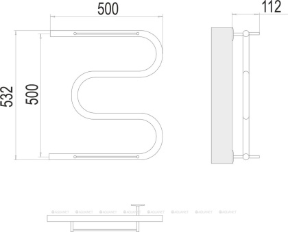 Полотенцесушитель Terminus М-образный с/п (1") 500х500 Полотенцесушитель Terminus М-образный с/п (1") 500х500