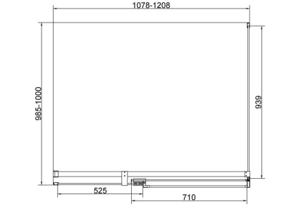 Душевой уголок Экстенза (Extenza) VSR-4EX101110CLGM, 1000/1100*1000, вороненая сталь, стекло прозрачное