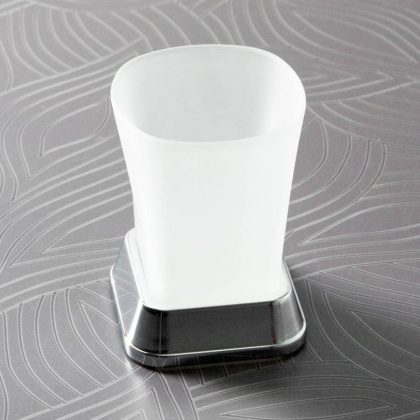 Стакан для зубных щеток Amper, 7,8х11х7,8 см, хром, K-5428