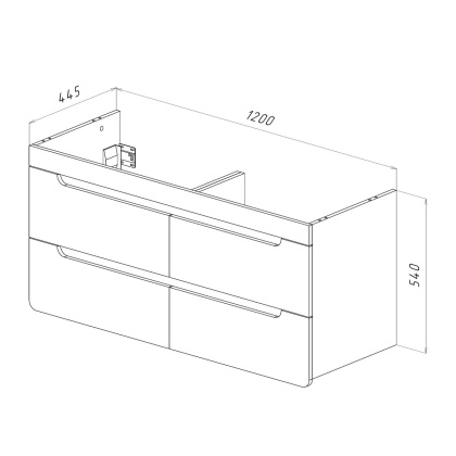 Тумба Lemark OLIVIA 125см под 2 раковины, подвесная,4 ящика, цвет корпуса: Дуб кантри, цвет фасада: Белый глянец Тумба Lemark OLIVIA 125см под 2 раковины, подвесная,4 ящика, цвет корпуса: Дуб кантри, цвет фасада: Белый глянец