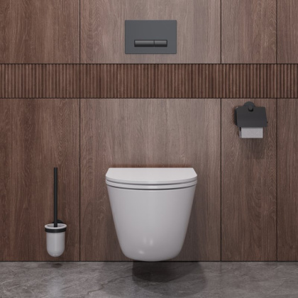 RELAX Унитаз подвесной, безободковый с системой смыва "Торнадо", с сиденьем soft close, 49 см, CZR-38088-49-TH-TOR/SC