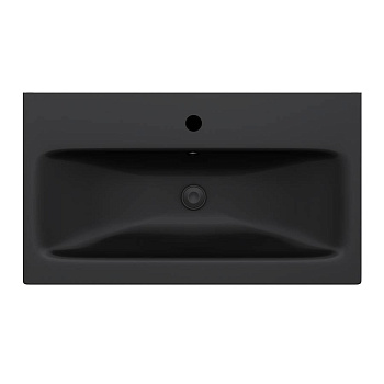 M90WCC0752BM GEM, Раковина мебельная, керамическая, 75 см, встроенная, цвет: Черный матовый
