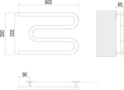 Полотенцесушитель Terminus Электро 25 М-обр 600х350